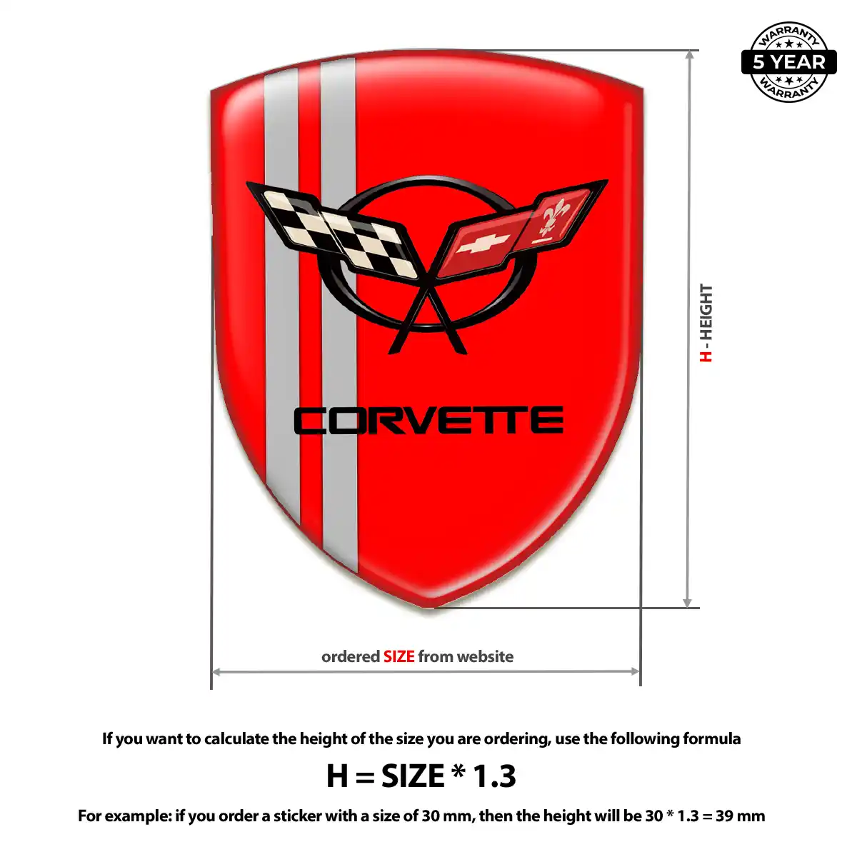 Chevrolet Corvette Sticker Superior Craft