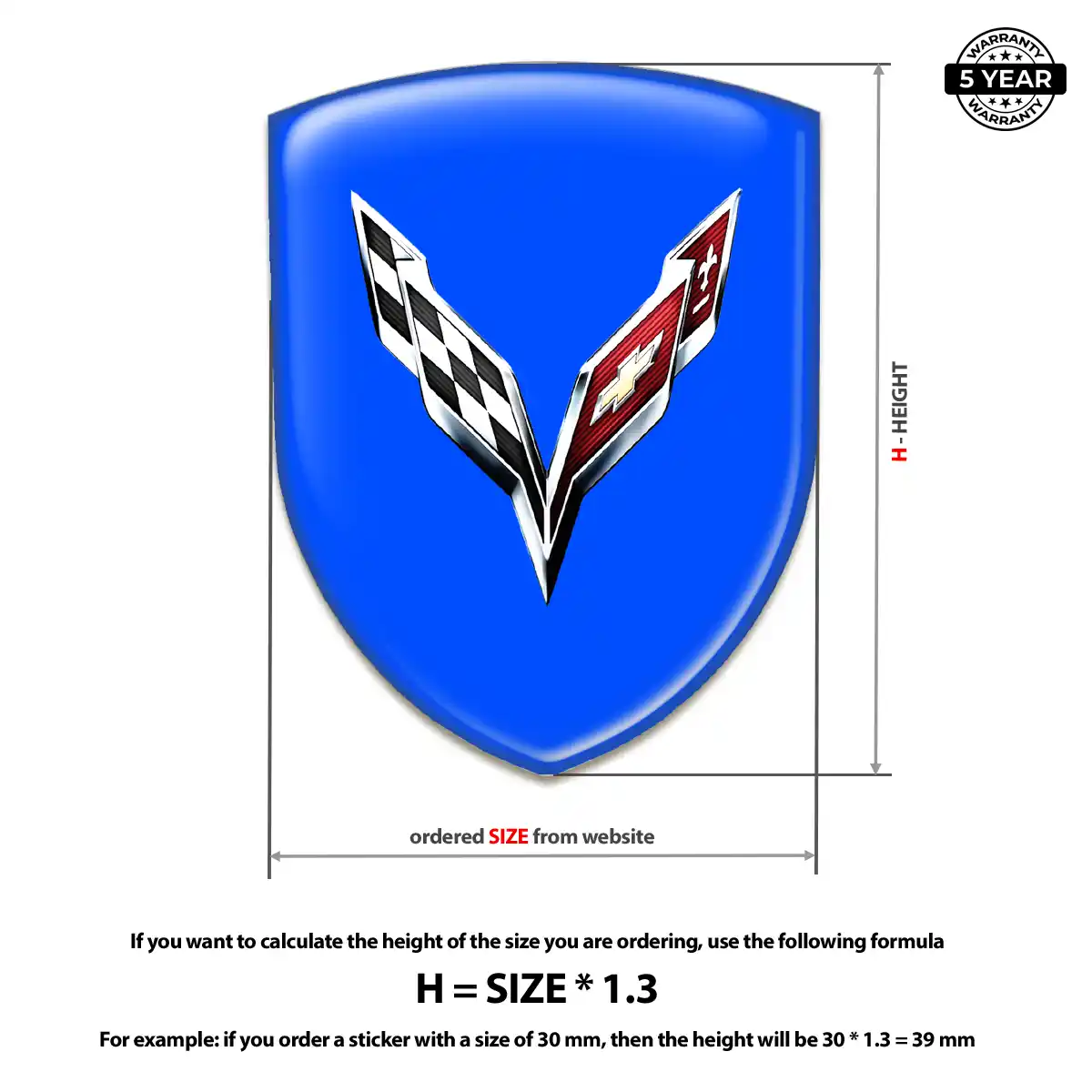 Chevrolet Corvette Vehicle Logo Sticker Elite Finish