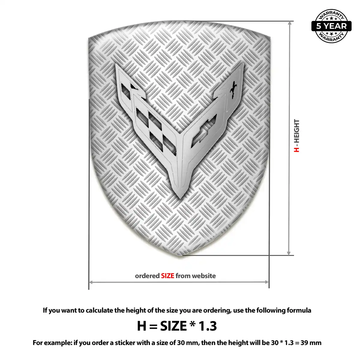 Chevrolet Corvette Vehicle Logo Sticker Prestige Line