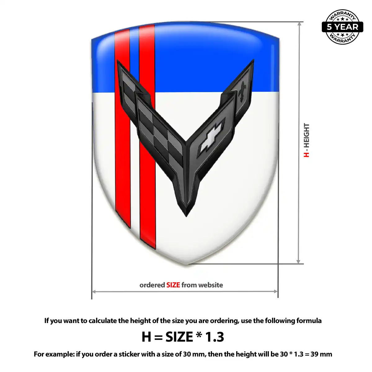 Chevrolet Corvette Vehicle Logo Sticker Prime Quality