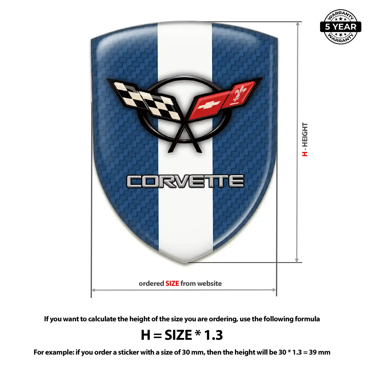 Chevrolet Corvette Vehicle Logo Sticker Signature Grade