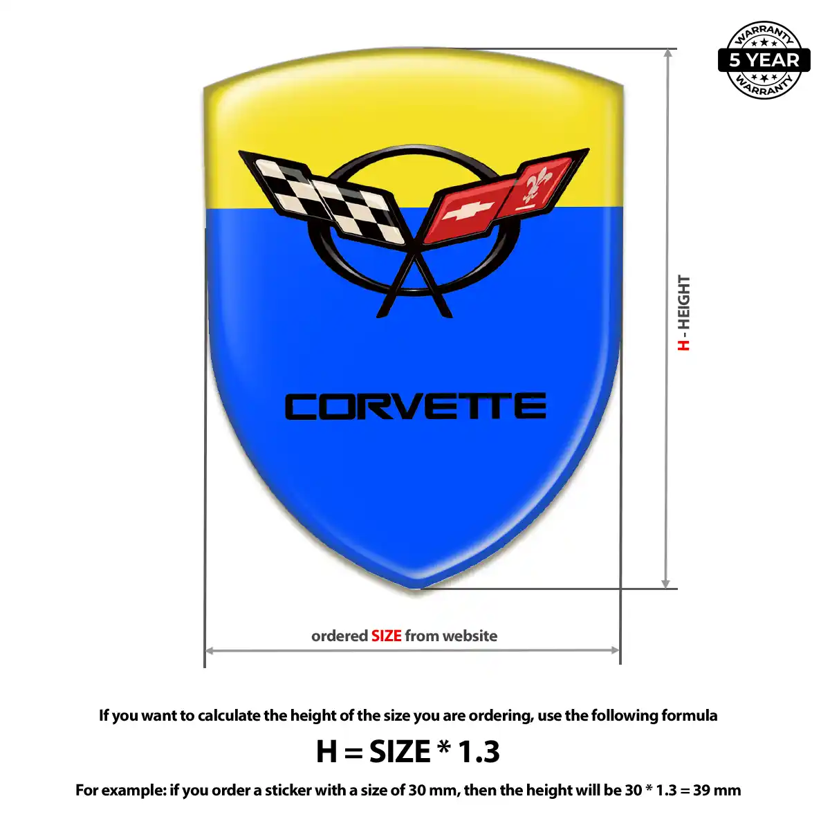 Chevrolet Corvette Vehicle Logo Sticker Sleek Style