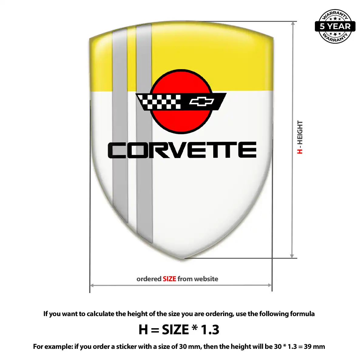 Chevrolet Corvette Vehicle Logo Sticker Superior Craft