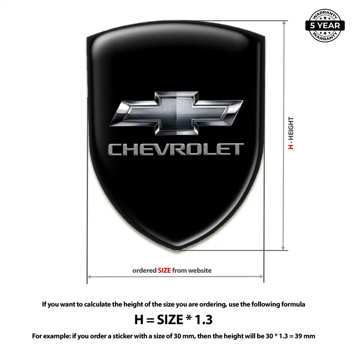 Chevrolet Domed Car Sticker Prime Quality
