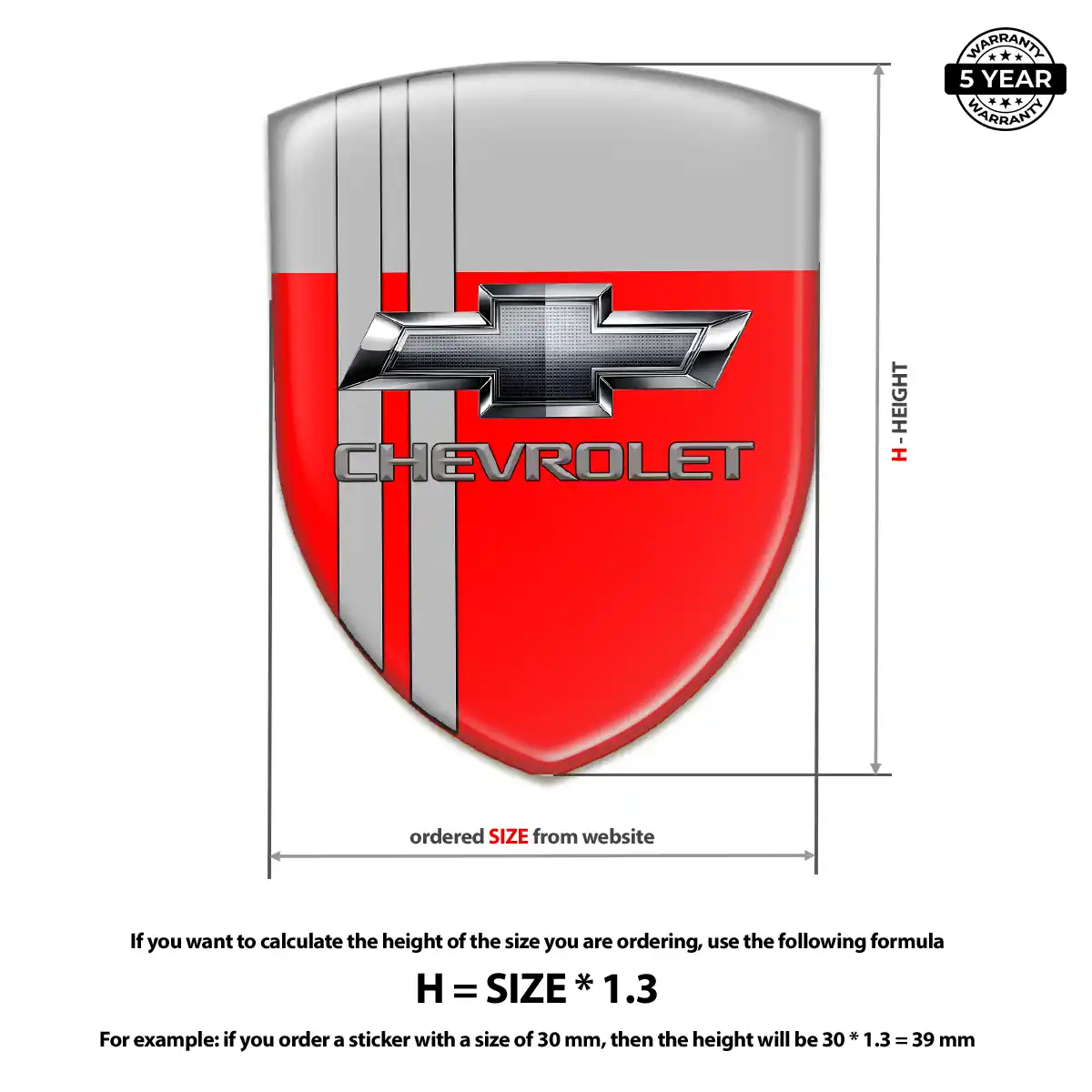 Chevrolet Domed Car Sticker Signature Grade