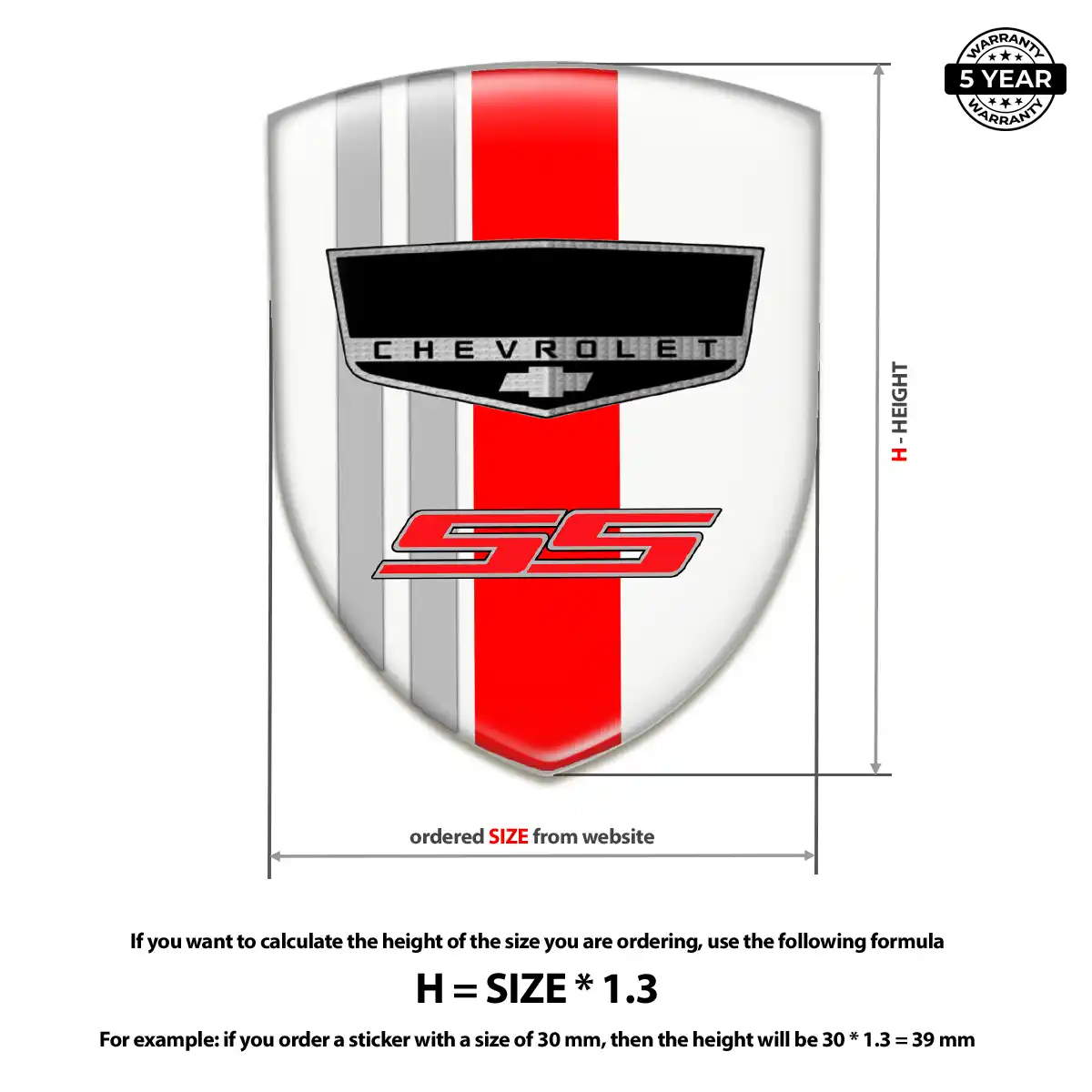 Chevrolet Domed Car Sticker Sleek Style