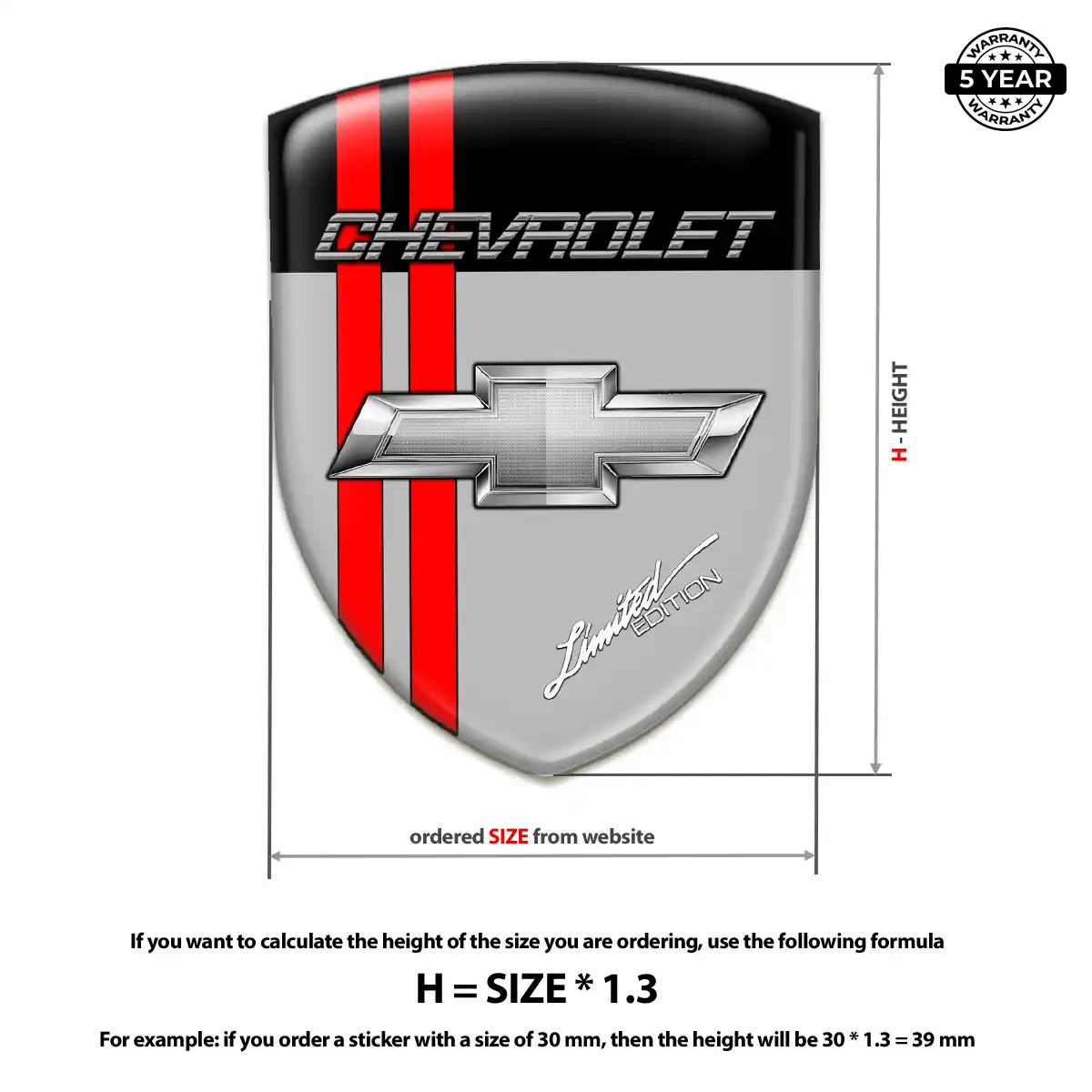 Chevrolet Domed Car Sticker Superior Craft
