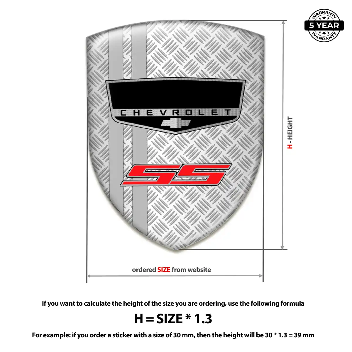 Chevrolet Domed Decal Refined Design