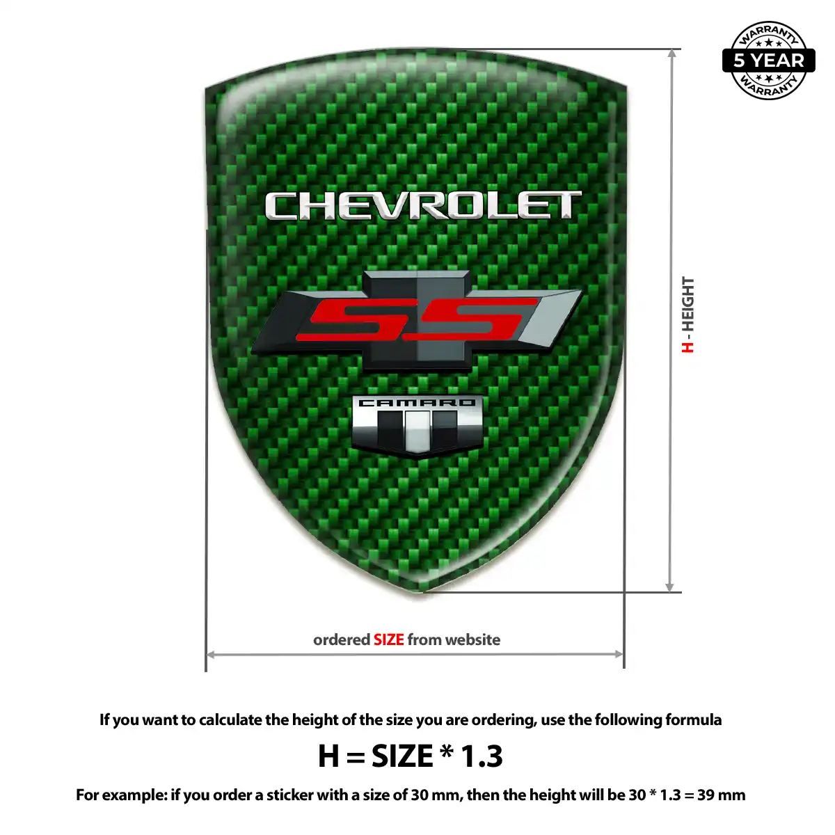 Chevrolet Domed Decal Sleek Style