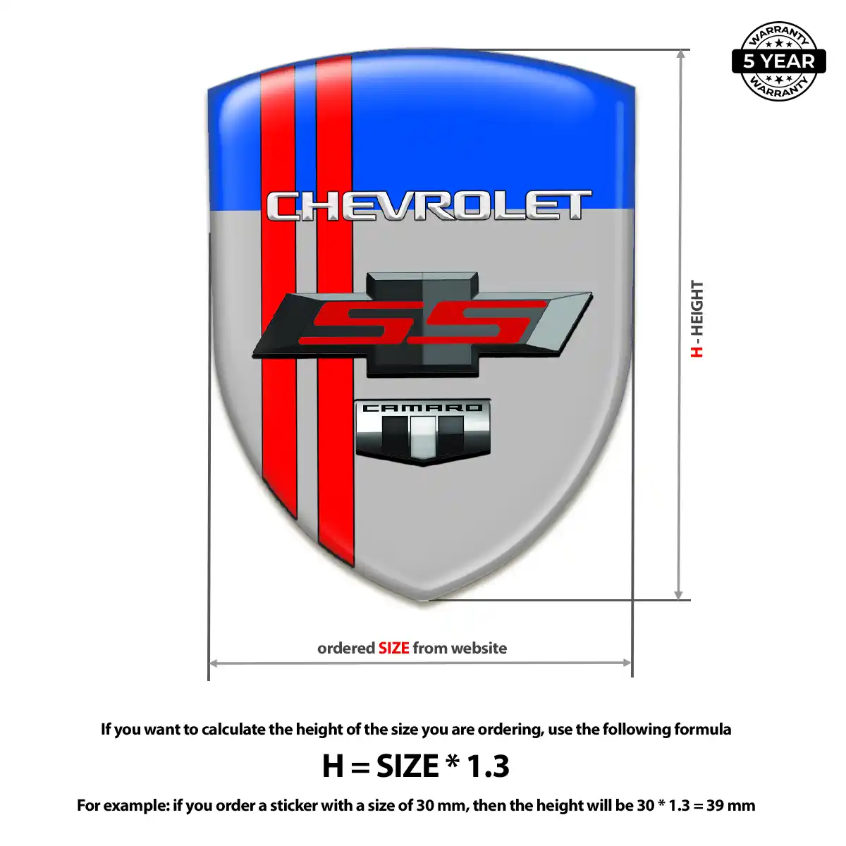 Chevrolet Domed Decal Superior Craft