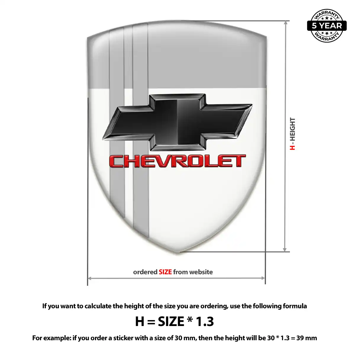 Chevrolet Domed Logo Decal Elite Finish