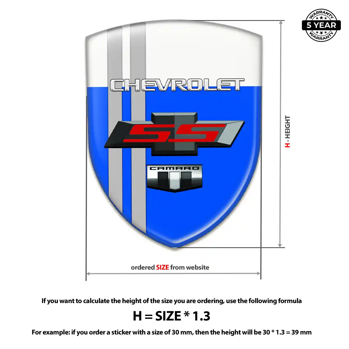 Chevrolet Domed Logo Decal Prime Quality