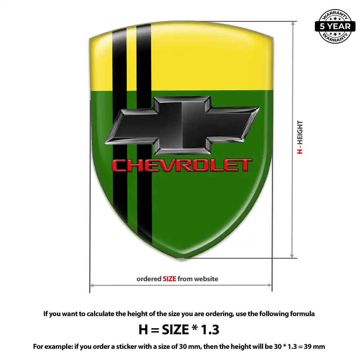 Chevrolet Domed Logo Decal Refined Design