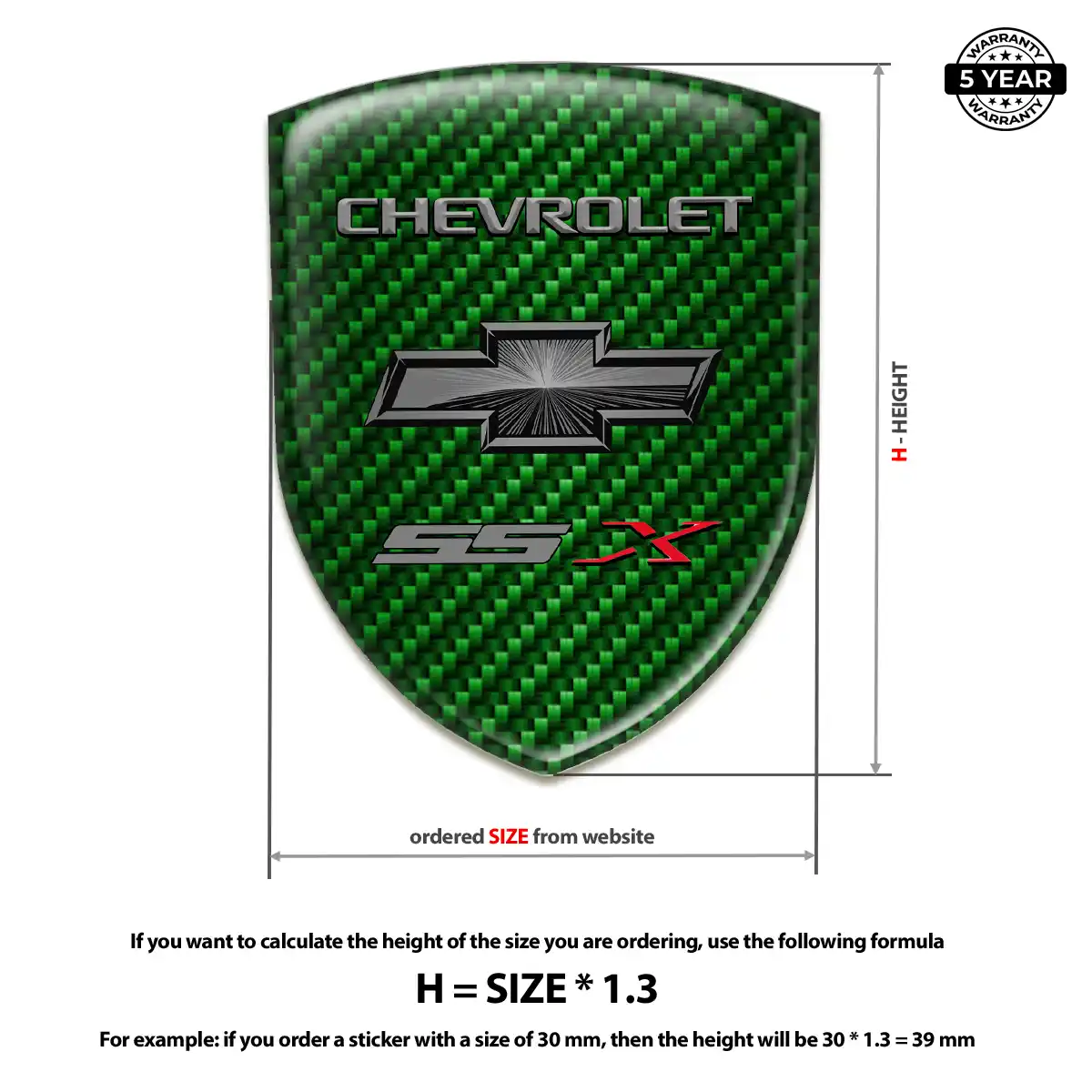 Chevrolet Domed Logo Decal Signature Grade
