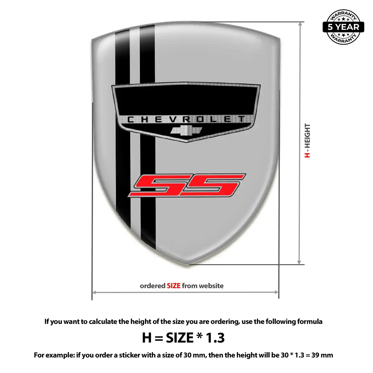 Chevrolet Domed Logo Sticker Prime Quality