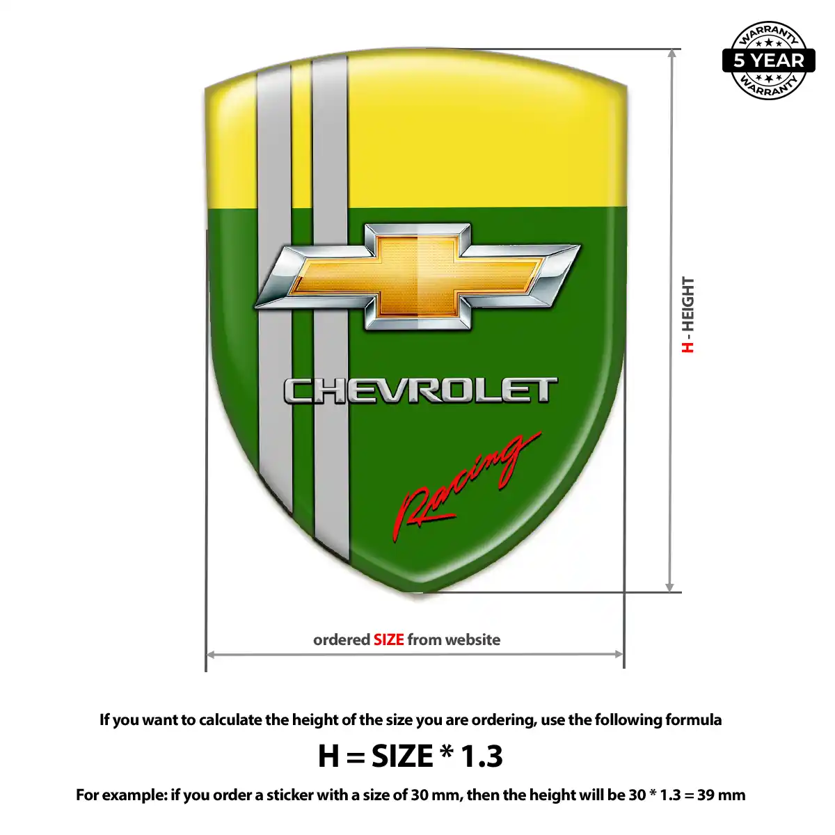 Chevrolet Domed Logo Sticker Refined Design