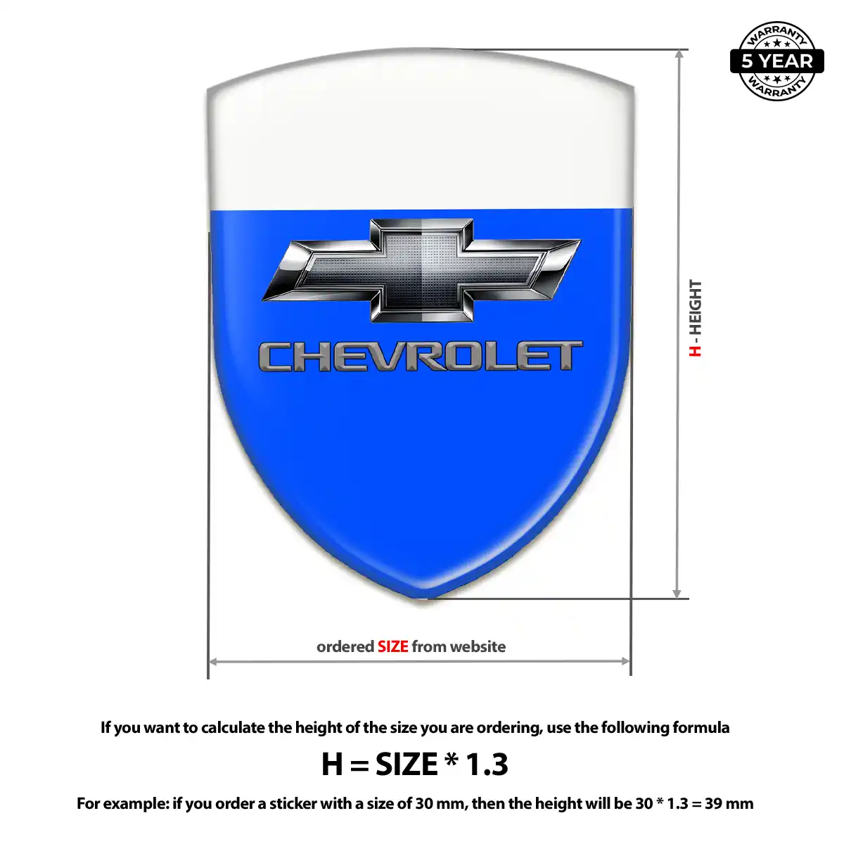 Chevrolet Domed Logo Sticker Sleek Style