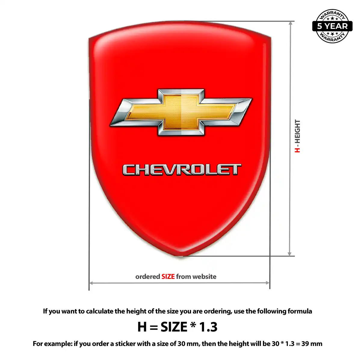 Chevrolet Emblem Domed Badge Elite Finish