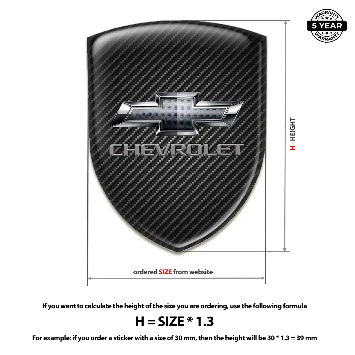 Chevrolet Epoxy Domed Sticker Elite Finish