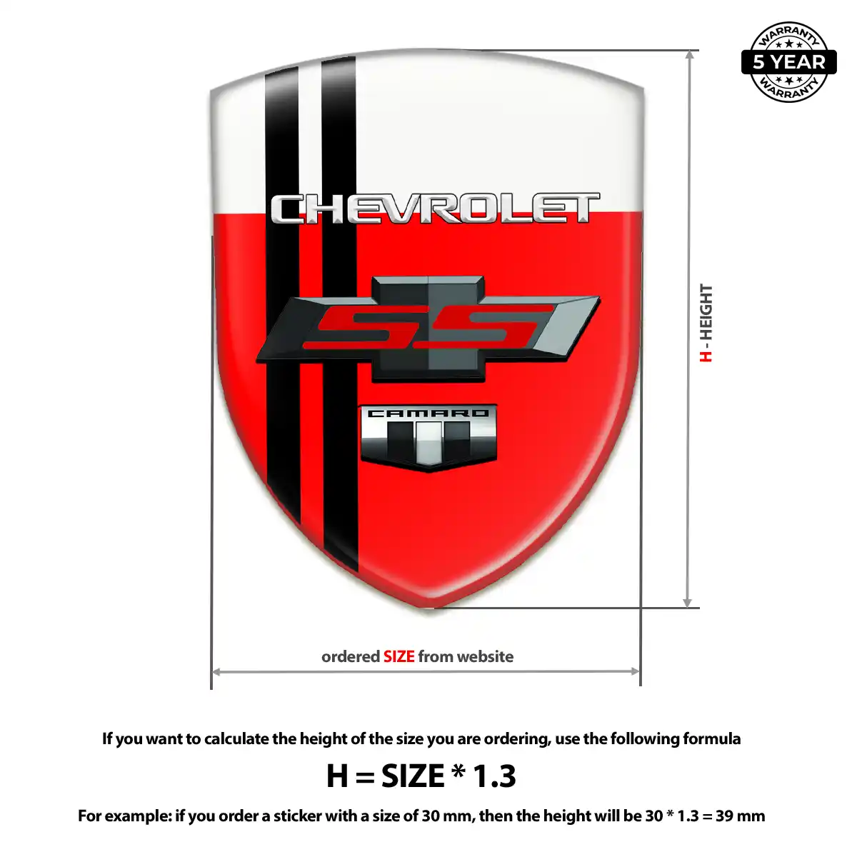 Chevrolet Epoxy Domed Sticker Prime Quality