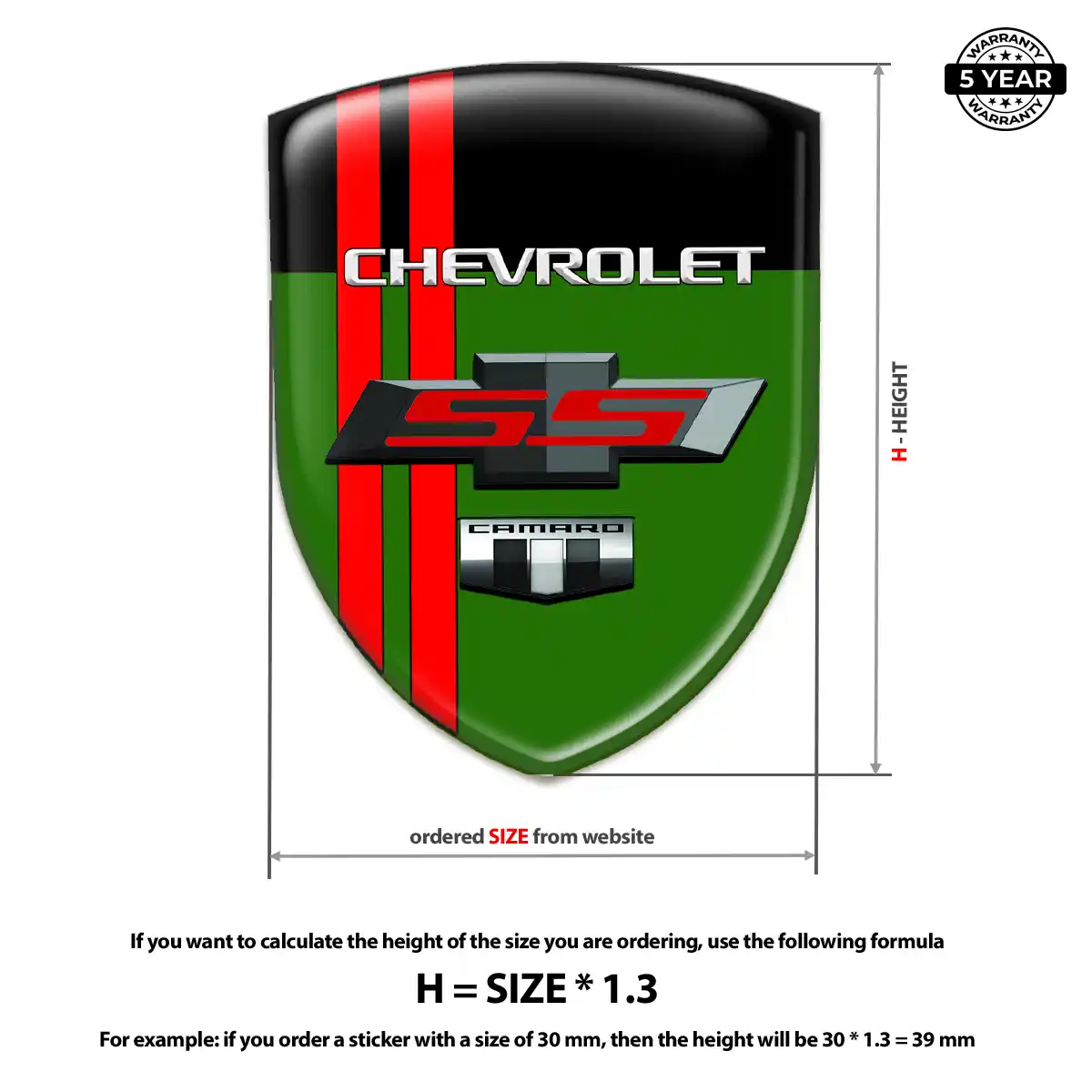 Chevrolet Epoxy Domed Sticker Refined Design