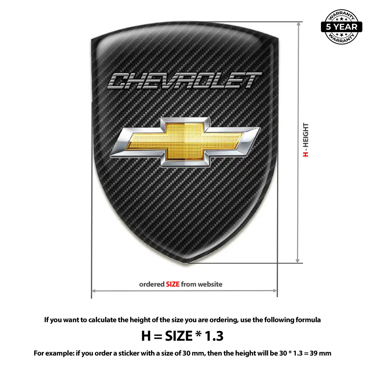 Chevrolet Epoxy Domed Sticker Signature Grade