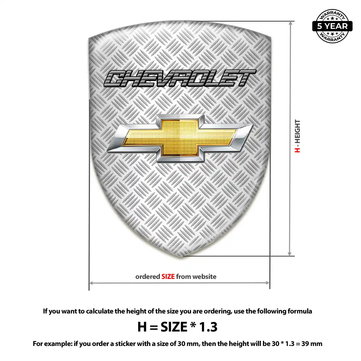 Chevrolet Epoxy Domed Sticker Sleek Style