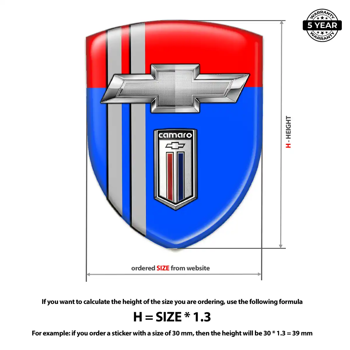 Chevrolet Epoxy Domed Sticker Superior Craft