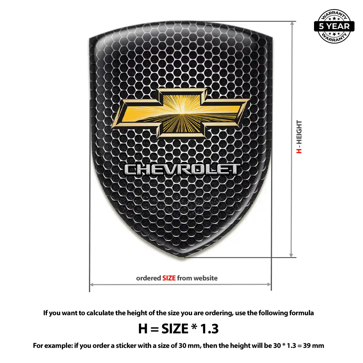 Chevrolet Gel Badge Sticker Prestige Line