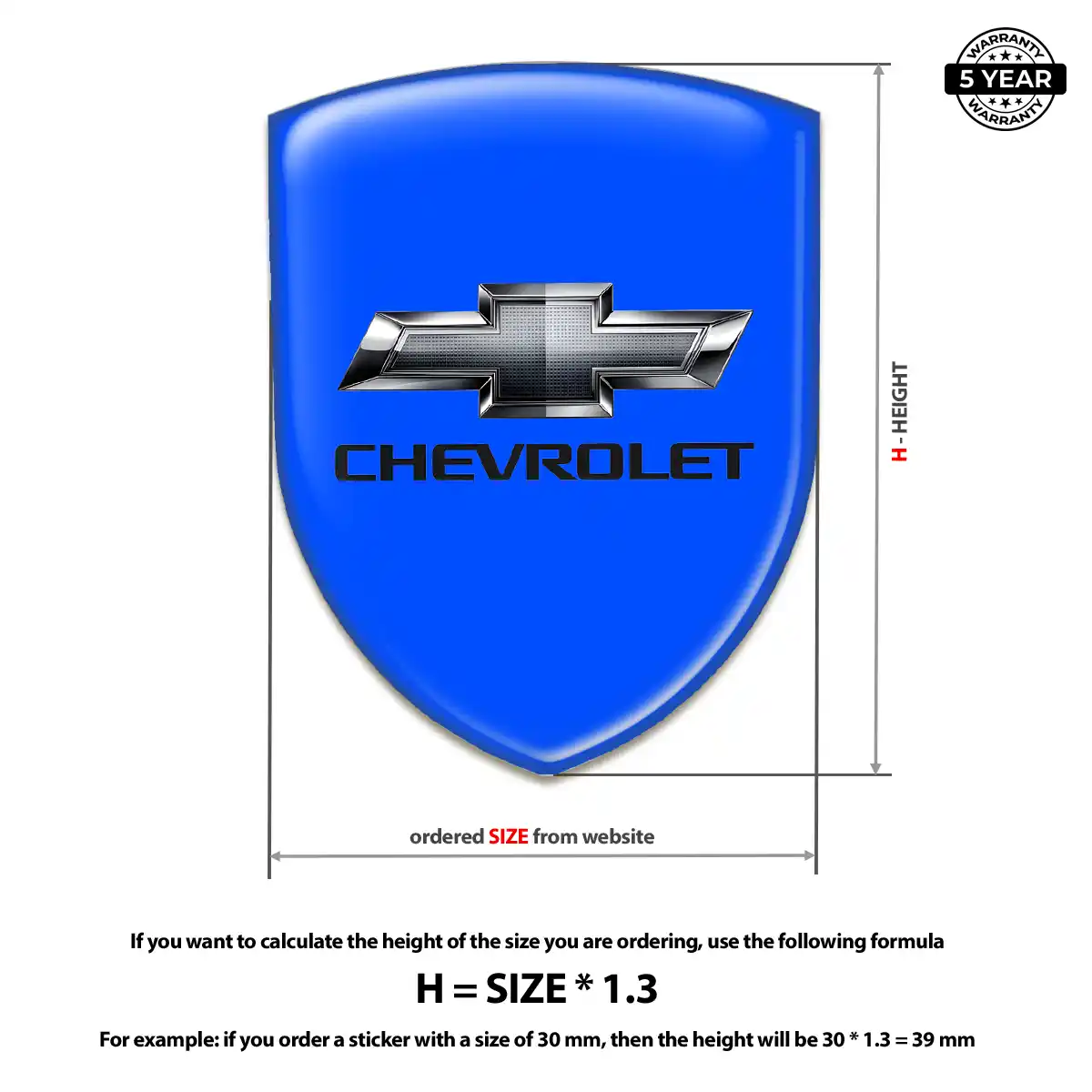Chevrolet Gel Badge Sticker Superior Craft