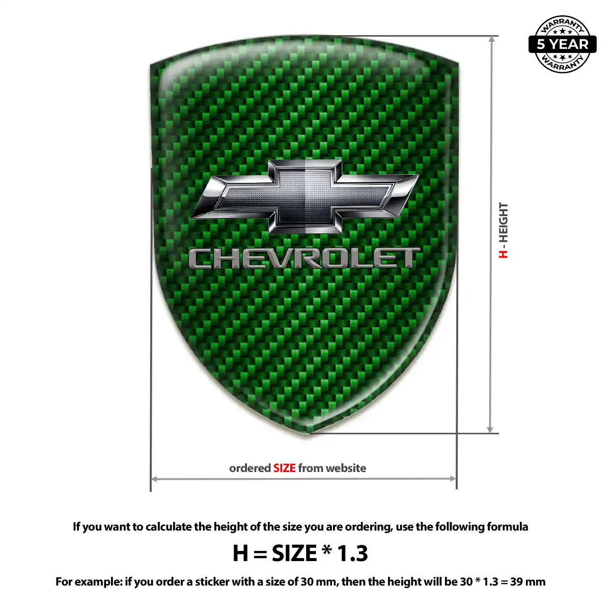 Chevrolet Gel Emblem Sticker Elite Finish