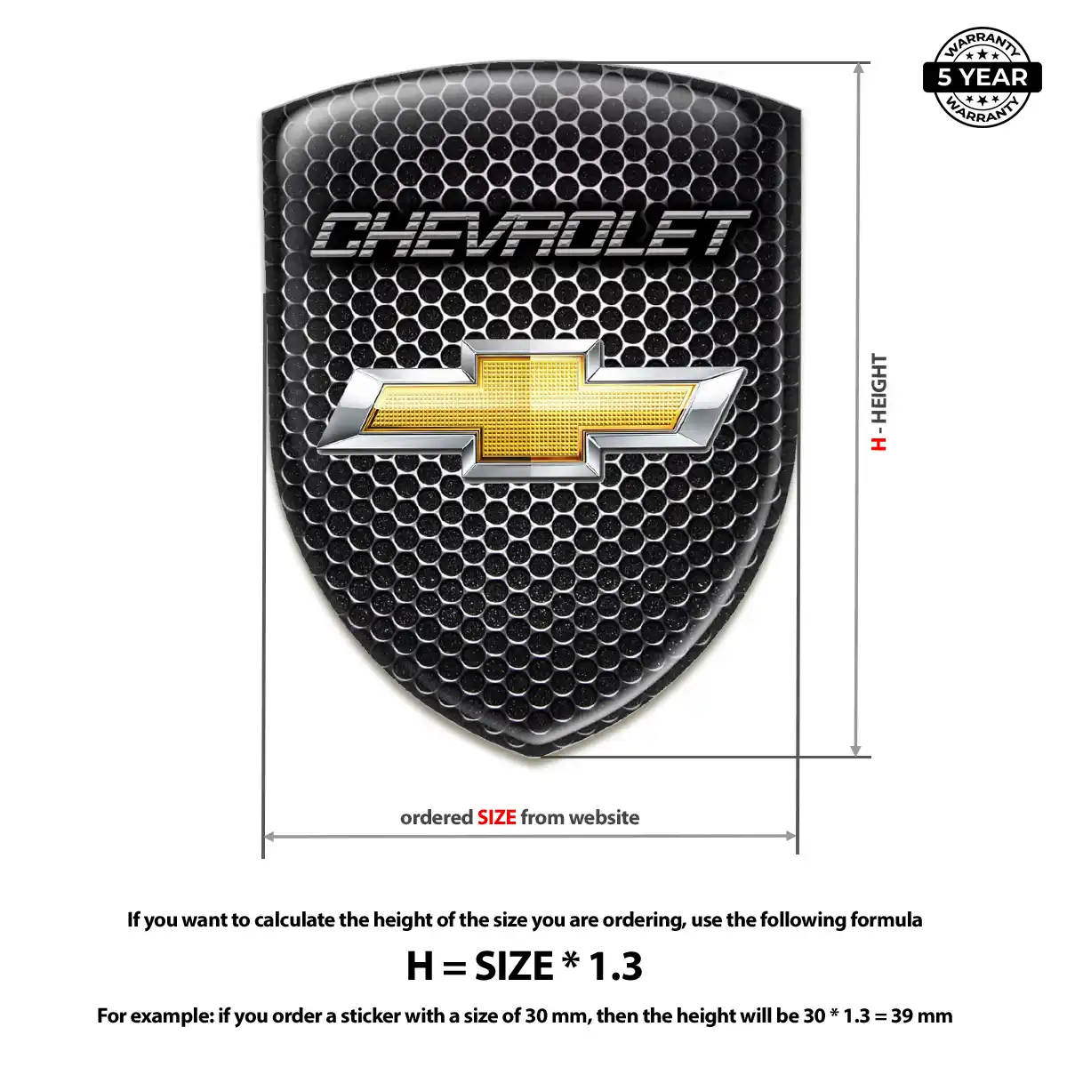 Chevrolet Gel Emblem Sticker Refined Design