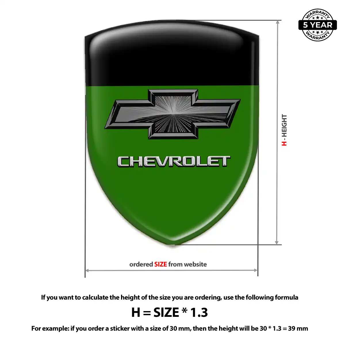 Chevrolet Gel Emblem Sticker Superior Craft