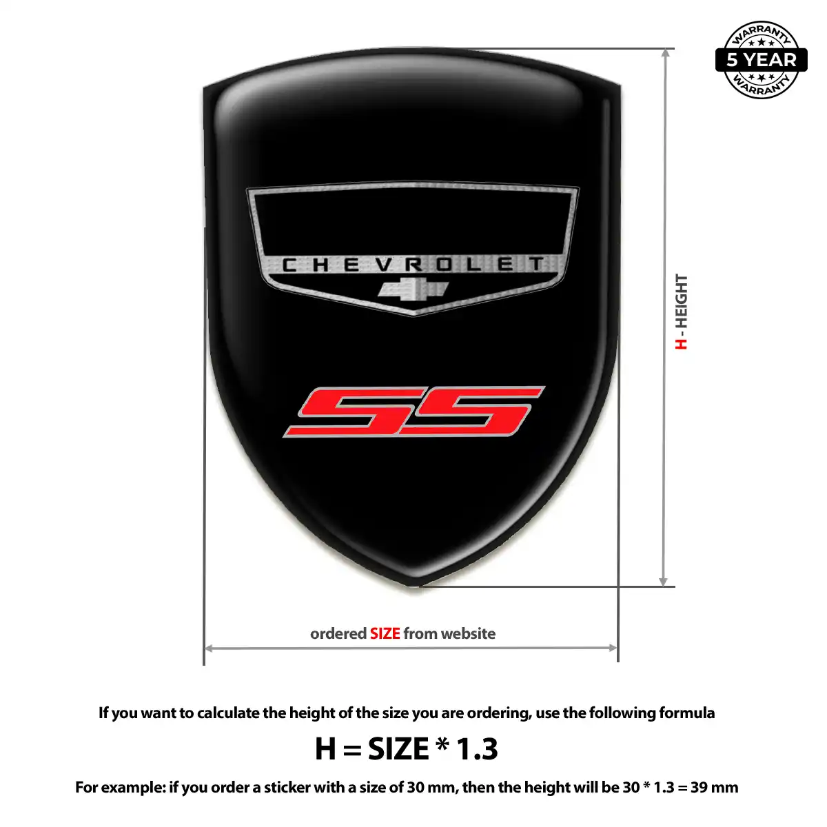 Chevrolet Polyurethane Domed Sticker Elite Finish