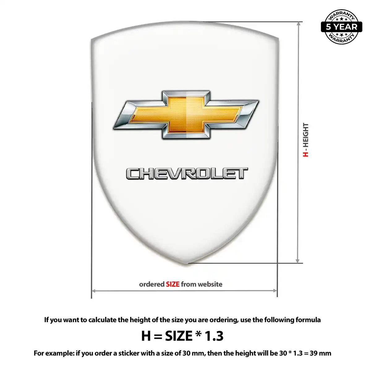 Chevrolet Polyurethane Domed Sticker Prestige Line