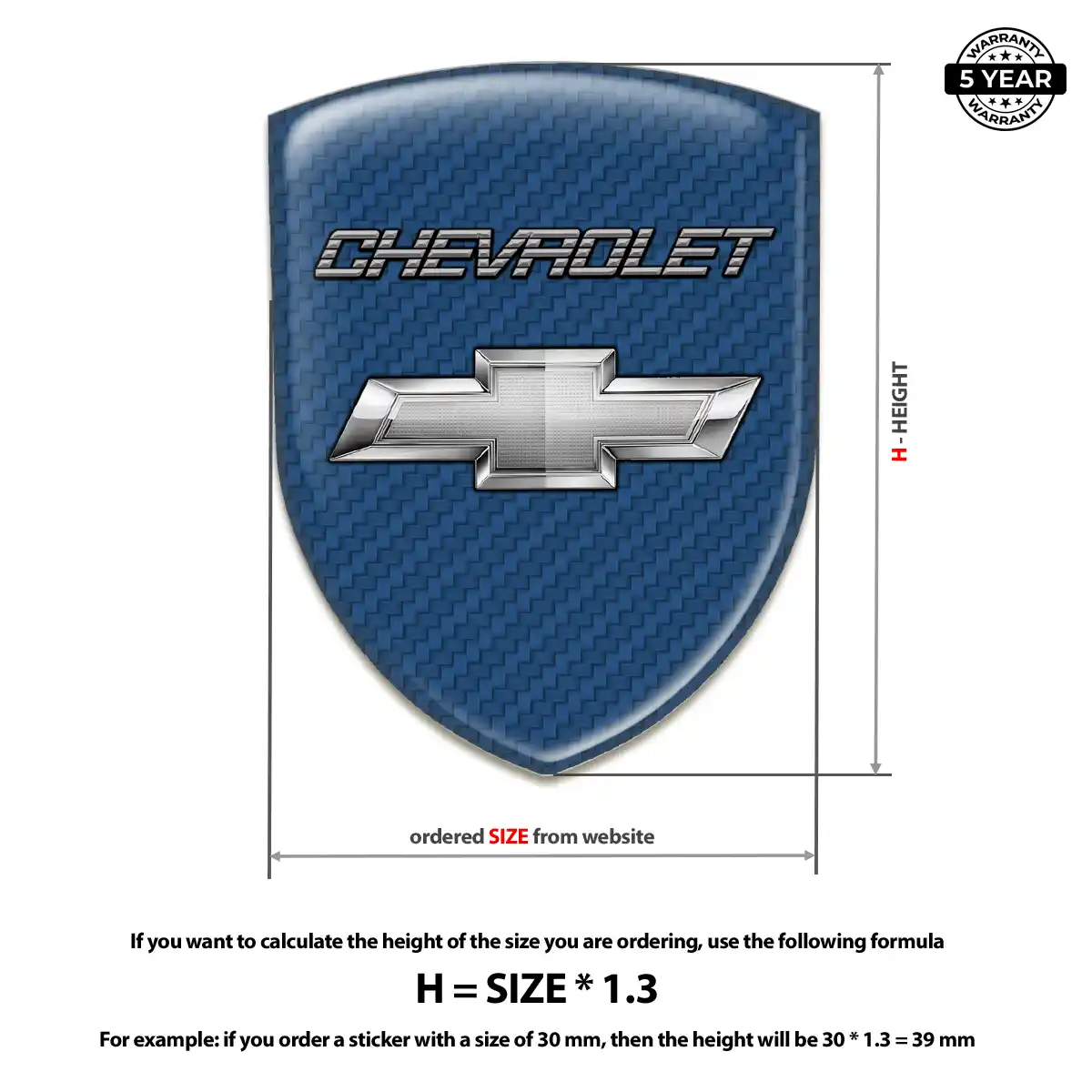 Chevrolet Polyurethane Domed Sticker Signature Grade