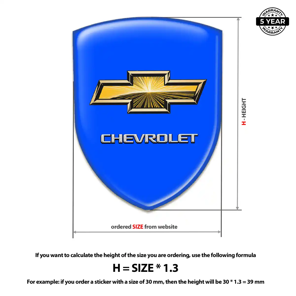 Chevrolet Polyurethane Domed Sticker Superior Craft