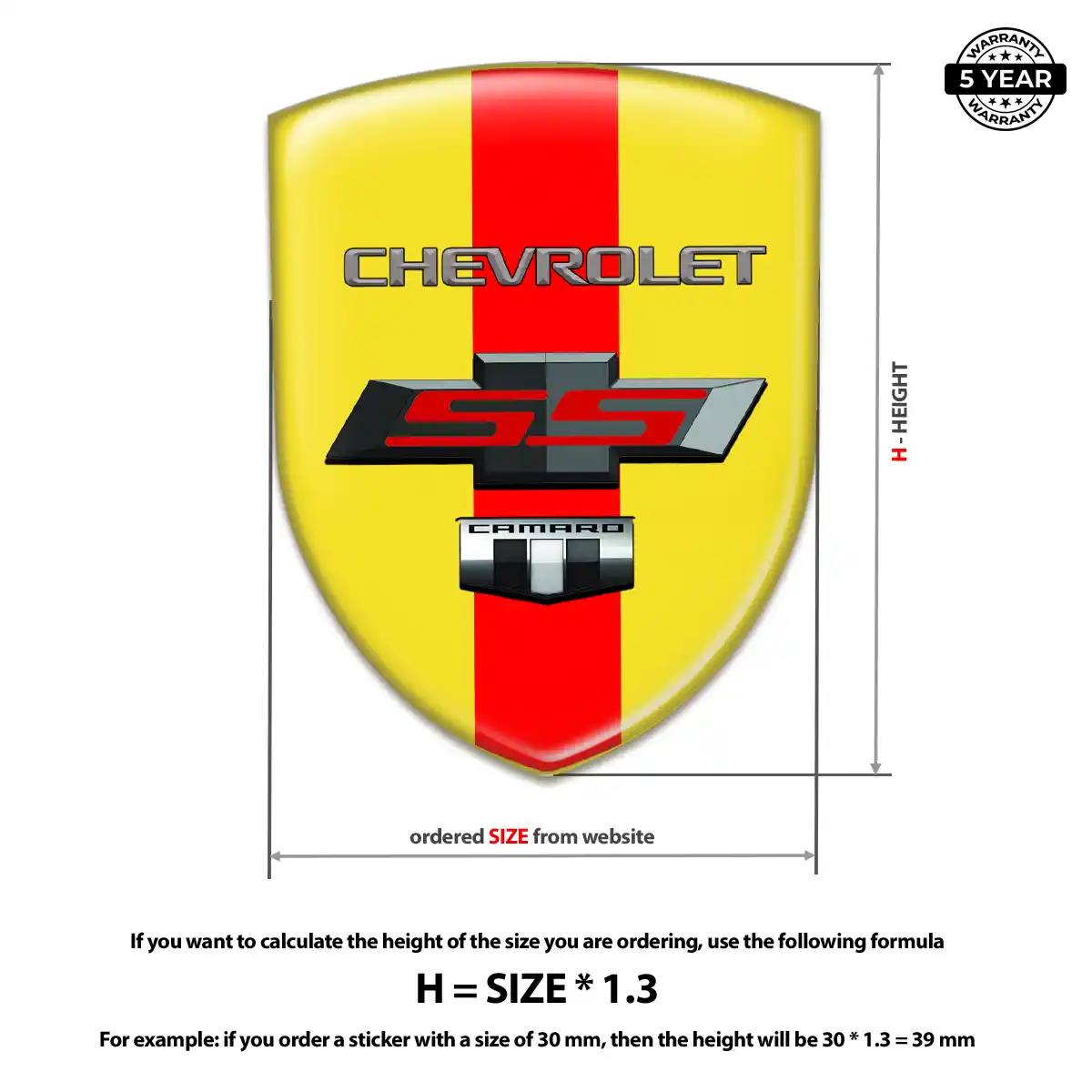 Chevrolet Resin Badge Sticker Elite Finish
