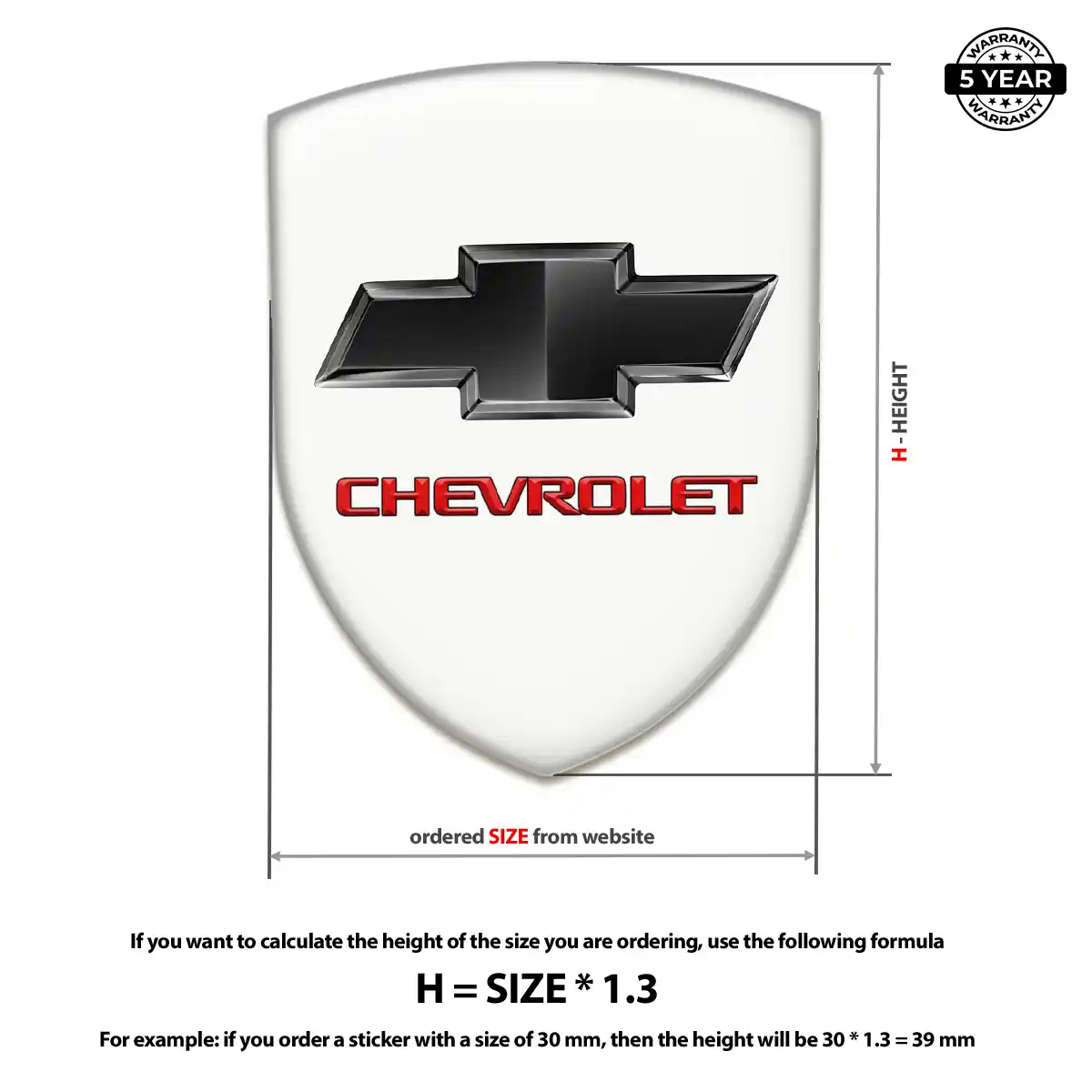 Chevrolet Resin Badge Sticker Prestige Line