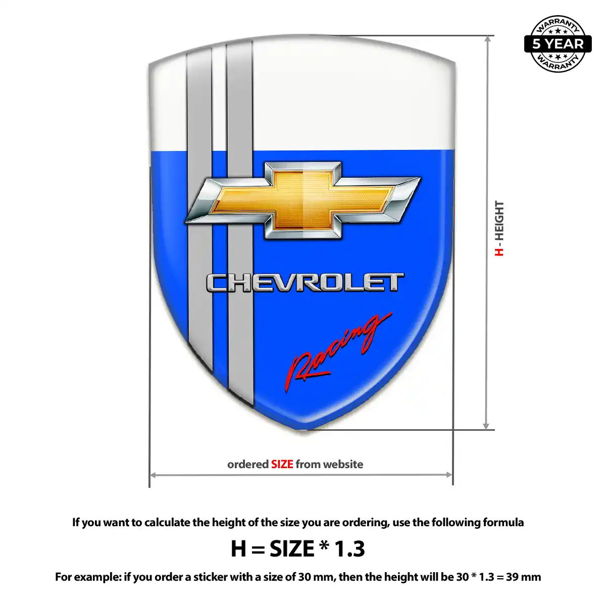 Chevrolet Resin Badge Sticker Prime Quality