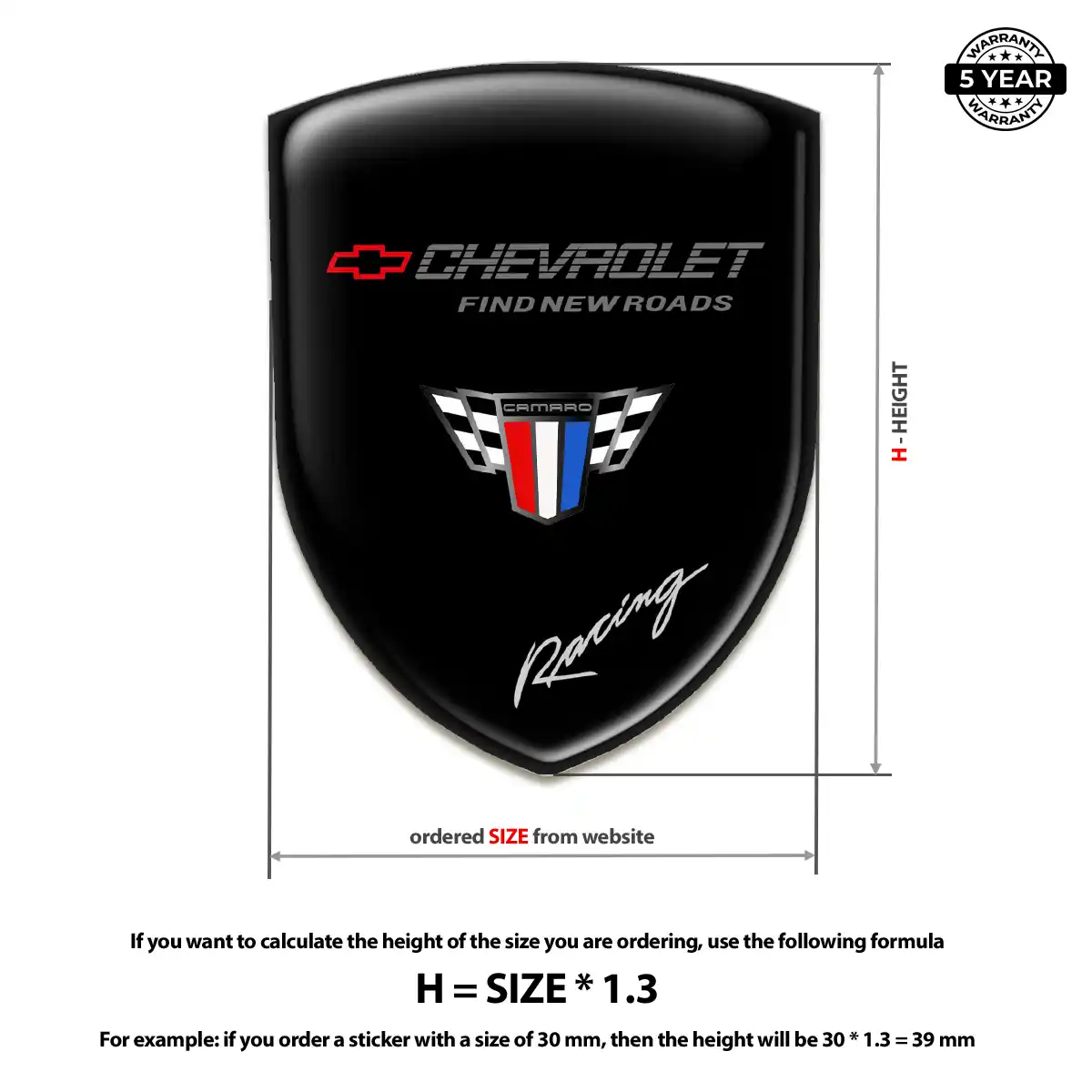 Chevrolet Resin Badge Sticker Refined Design