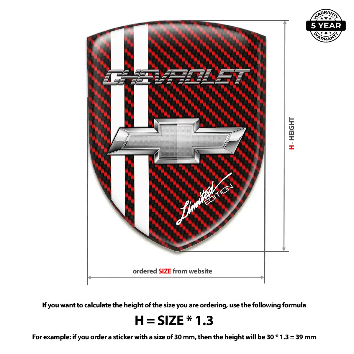 Chevrolet Resin Badge Sticker Signature Grade