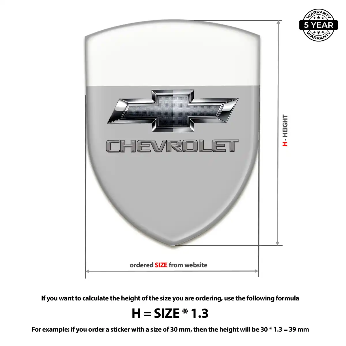 Chevrolet Resin Badge Sticker Sleek Style
