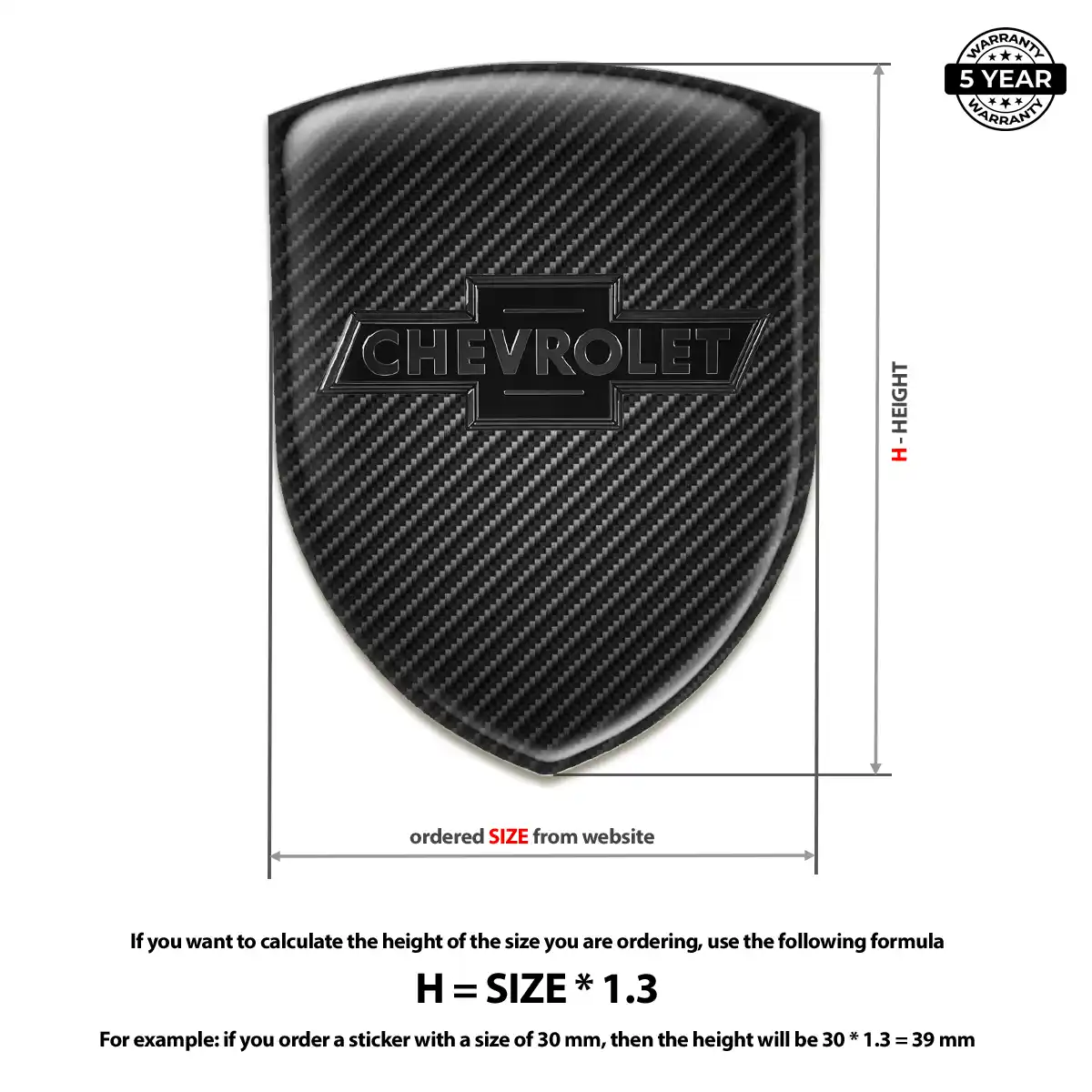 Chevrolet Resin Badge Sticker Superior Craft