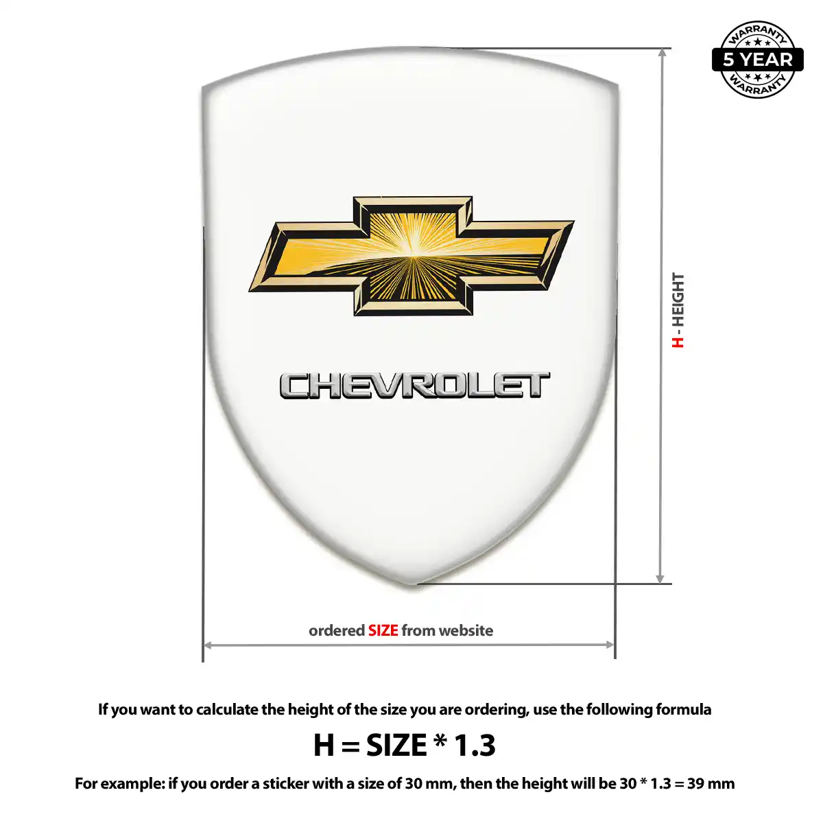 Chevrolet Resin Domed Sticker Elite Finish