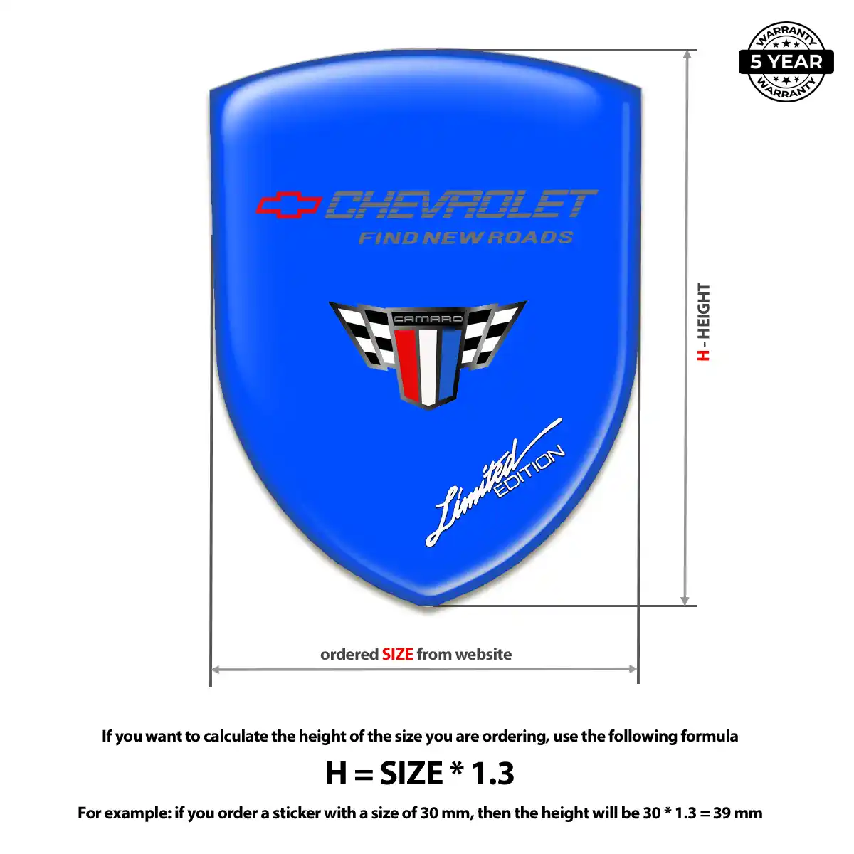 Chevrolet Resin Domed Sticker Prime Quality