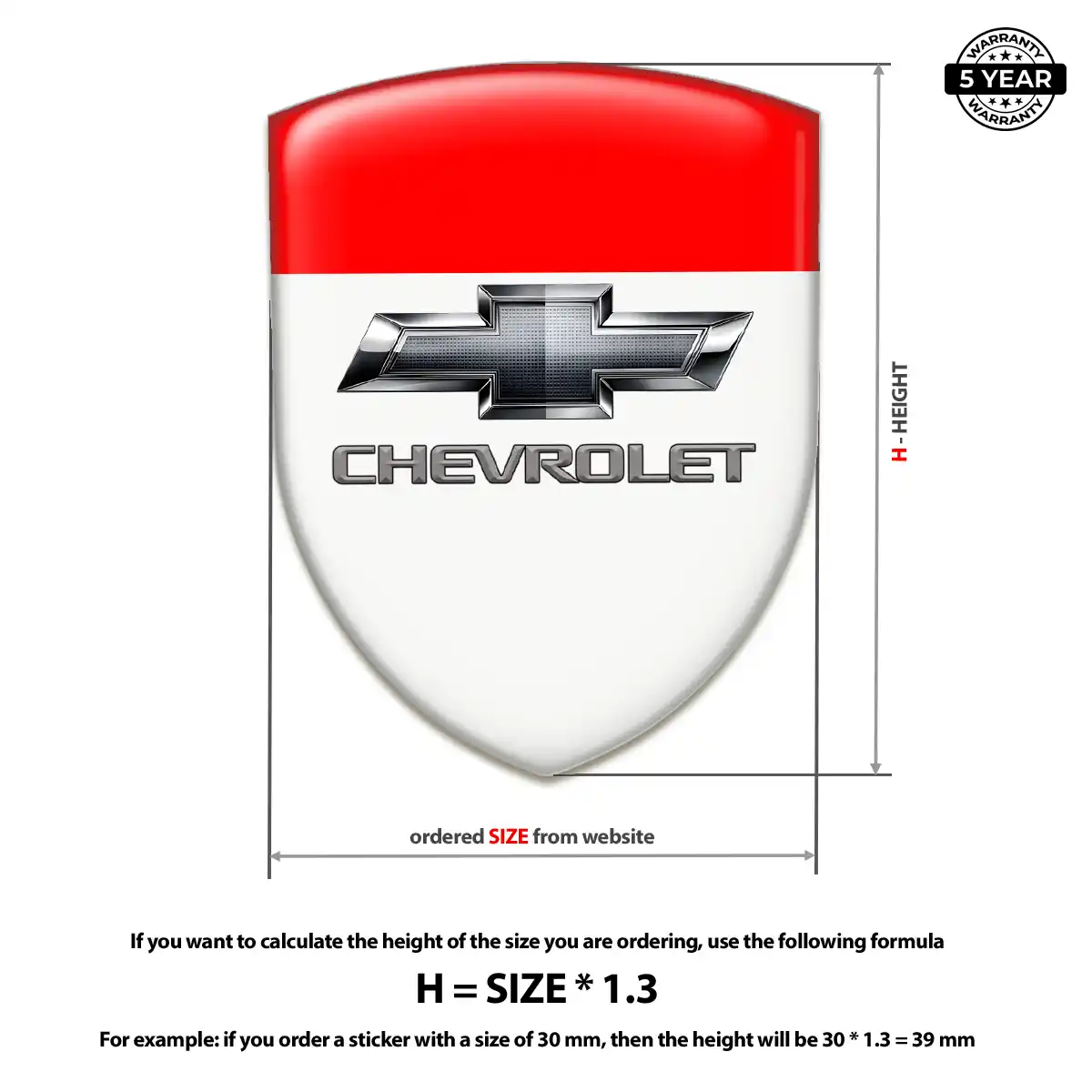 Chevrolet Resin Domed Sticker Refined Design