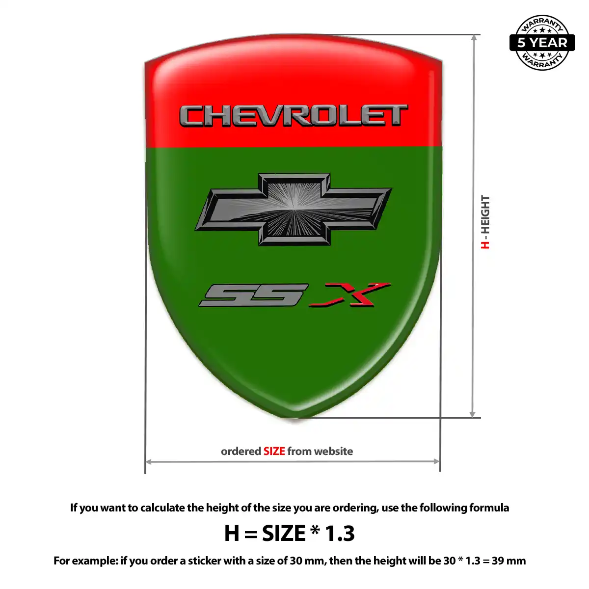 Chevrolet Resin Domed Sticker Signature Grade