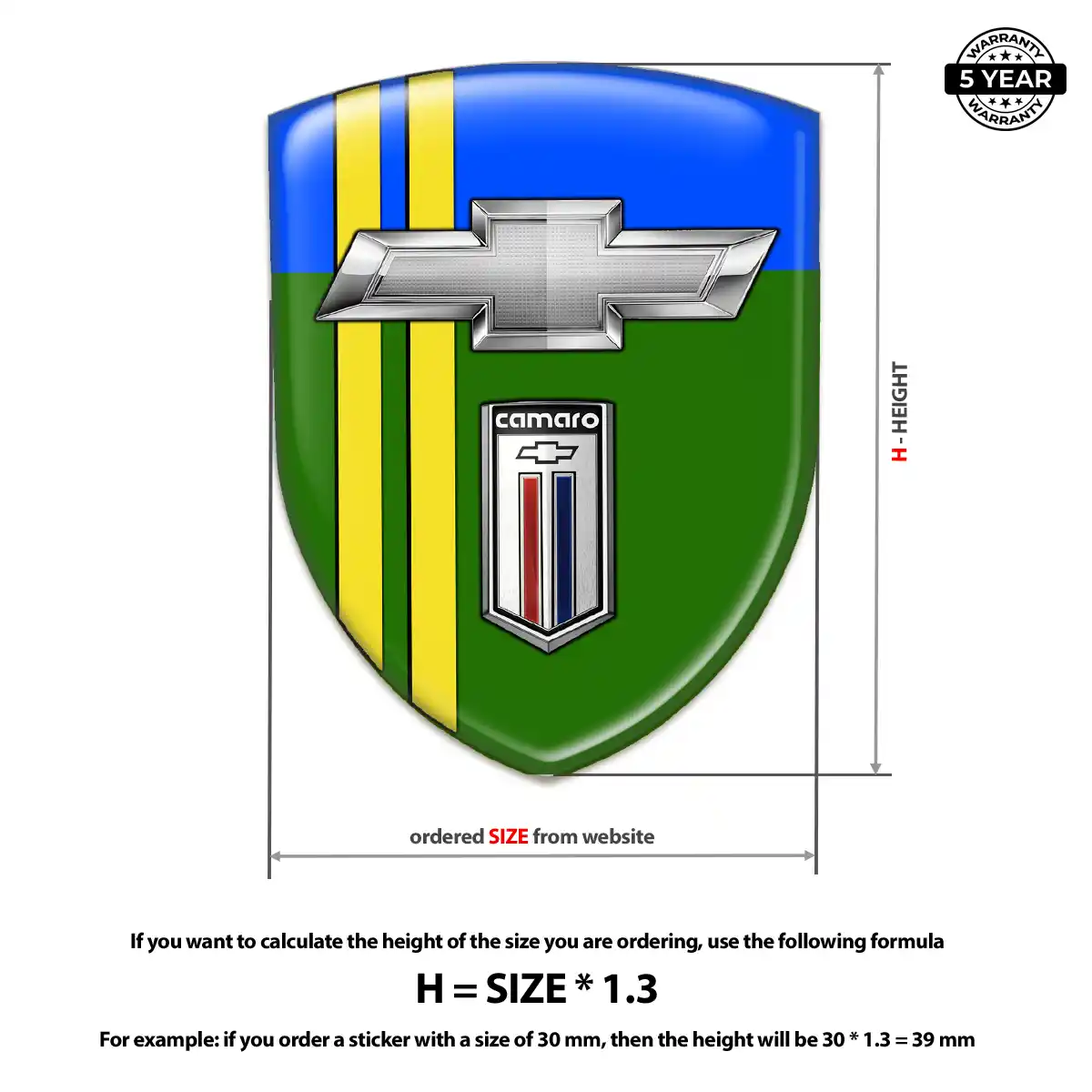 Chevrolet Resin Domed Sticker Sleek Style