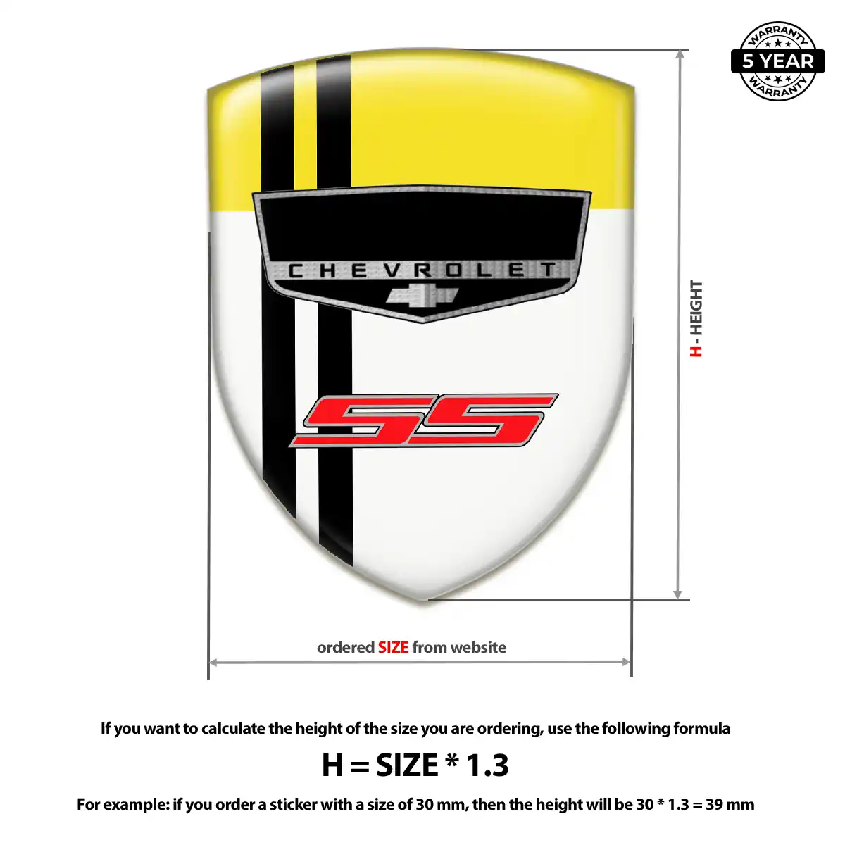 Chevrolet Resin Domed Sticker Superior Craft
